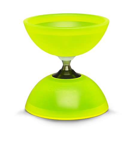 Henrys Vision Free Diabolo GRÜN-GELB mit Kugellager/Freilauf Henys Alustäbe